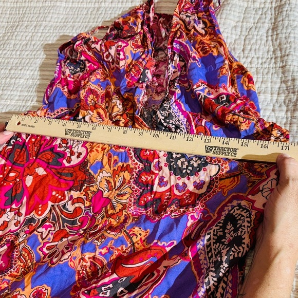 Maya Coral Colorful Keyhole Neck Maxi Dress-Small-NWT - Picture 10 of 12